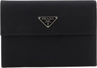 Prada Pre-owned Portemonnee (tri-fold) - unisex - Vintage Accessoires - Zwart - ONE Size - Nylon - Vintage