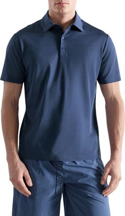 Mango Slim Fit Coolmax Polo in Ink Blue at Nordstrom, Size Medium
