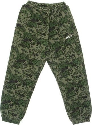 HUF Camo Fleece Broek Dames Tracksuit - Dames - Sweatpants - Groen - M - Katoen - Broeken