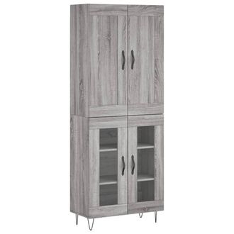 Berkfield Home Highboard Grey Sonoma 69.5x34x180 cm Engineered Wood