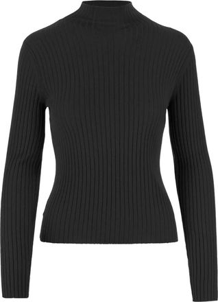 arch4 Maglione a coste con collo rialzato - Nero