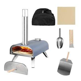 George Foreman 12 Wood Pellet Pizza Oven Paddle & Carry Bag in Grey