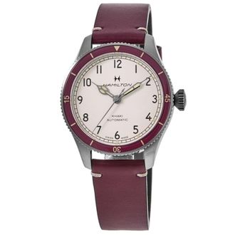 Hamilton Khaki Aviation Pilot Pioneer Auto White Dial Leather Strap Mens Watch H76265810