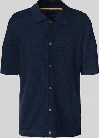 Christian Berg Regular Fit Poloshirt mit durchgehender Knopfleiste in Marine, Größe 3XL