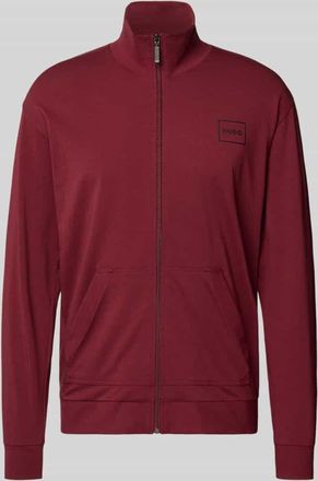 HUGO BOSS Regular Fit Sweatjacke aus Baumwoll-Mix Modell LAZE in Bordeaux, Größe XXL