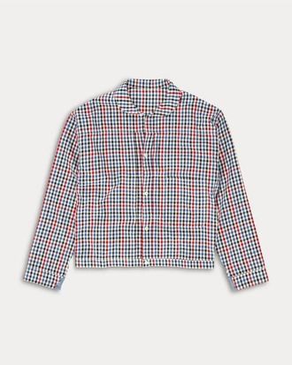 Fortela Peter Vichy Check Cotton Overshirt in Multicolor at Nordstrom, Size X-Large