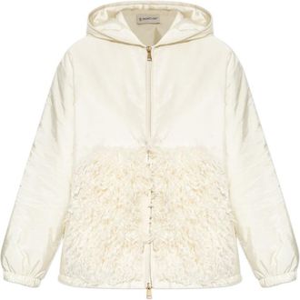 Moncler White Teddy-trim Hoodie