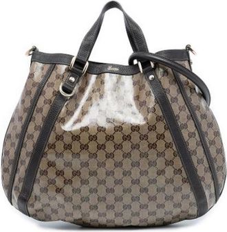 Gucci Pre-owned Handbags, female, Brown, Size: ONE SIZE Pre-owned Vintage Leather Handbag