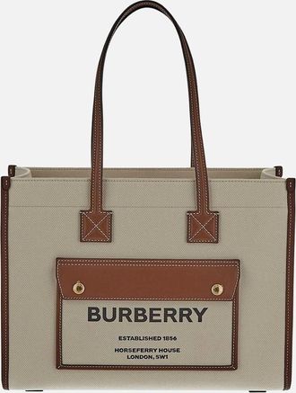 Burberry Womens Small Freya Tote Canvas Bag - Brown - Size: UNI