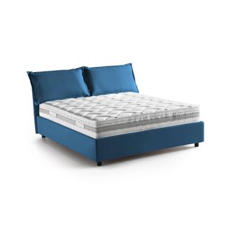 Talamo Italia Talamo Italia - Cama Matrimonial Silvia, Cama Contenedor Con Revestimiento De Tela, 100% Made In Italy, Apertura Frontal, Con Colch&oacute;n 140x190 Cm Inclu