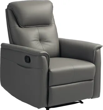 HOMCOM Recliner Armchair with Spring Cushion Adjustable Leg Rest Light Grey | TJ Hughes