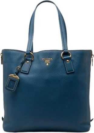 Prada Pre-owned Tote Bags, female, Blue, Size: ONE SIZE Pre-owned Vintage Tote