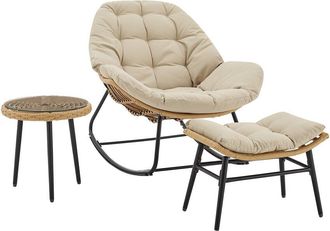 Manhattan Comfort Benson Modern 3Pc Patio Rocking Chair