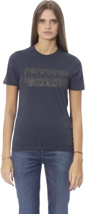 Baldinini T-shirt met korte mouwen - Dames - T-shirts - Blauw - S - Katoen - Tops