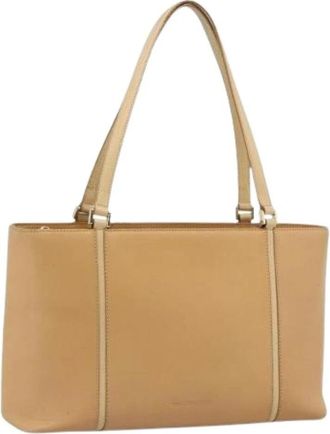 Burberry Pre-owned Vintage Tote Bag - Dames - Vintage Shopper - Beige - ONE Size - Leer - Vintage