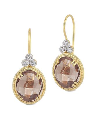 I.Reiss Company 14K 7.72 Ct. Tw. Diamond & Smokey Topaz Drop Earrings