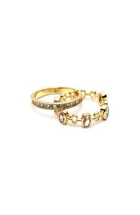 Panacea Set of 2 Cubic Zirconia Band Rings in Gold at Nordstrom Rack