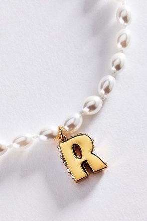 Anthropologie Pearl Initial Necklace