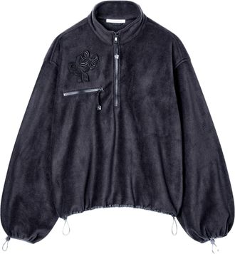 Cecilie Bahnsen Black Cbfrederik Half-Zip Wool-Felt Jacket