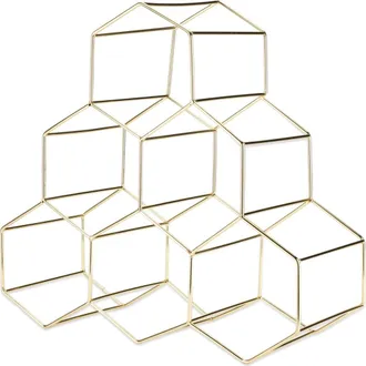 Viski Geo Countertop 6-Bottle Wine Rack in Gold at Nordstrom
