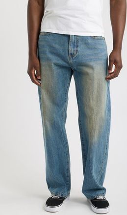 Obey Nelson Faded Straight Leg Jeans in Garage Wash Indigo at Nordstrom, Size 30