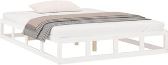 vidaXL Bed Frame without Mattress White 200x200 cm Solid Wood Vidaxl