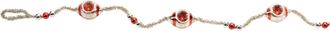 Melrose International Glass Reflector Ornament String Garland 6.5L - Red, Silver