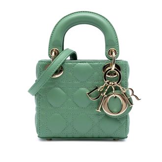 Dior Green Micro Lambskin Cannage Lady Dior