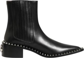 Dolce & Gabbana Zwarte Studded Leren Heren Korte Laarzen - Heren - Cowboylaarzen - Zwart - 39 EU - Leer - Schoenen