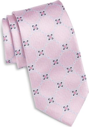 Nordstrom Geometric Silk Tie in Light Pink at Nordstrom