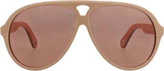 Chlo&eacute; Aviator-Frame Recycled Acetate Sunglasses