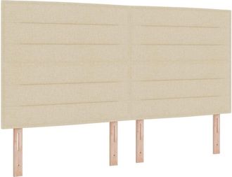 vidaXL Headboard Height Adjustable with Headboard Cream 180 cm Fabric vidaXL