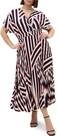 City Chic Eloisa Stripe Maxi Dress in Timeless Stripe at Nordstrom, Size 16W