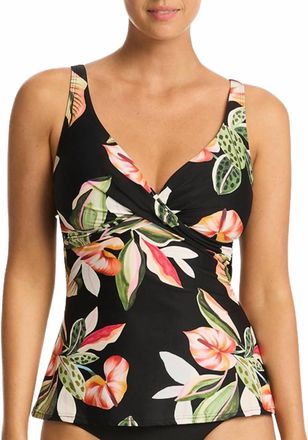 Sea Level Australia Womens Sundown Cross Front Swing Tankini In Black