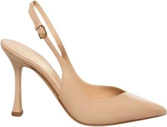 Ninalilou Nude leren slingback sandaal - Dames - Pumps - Beige - 36 EU - Schoenen
