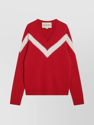 Valentino sweater featuring vlogo and chevron design
