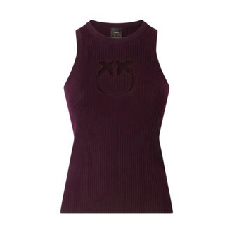 Pinko Pinko - Love Birds Top - Dames - Tops - Bruin - Maat: L Wol