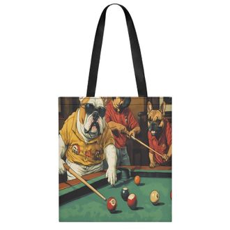 Generic Dogs Playing Pool Womens Tote Casual Shopping Bag Lightweight Shoulder Bags Hobos Handbag for Work Travel Daily 35x40cm