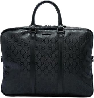 Gucci Pre-owned Business Bag - Heren - Vintage Handtas - Zwart - ONE Size - Leer - Vintage