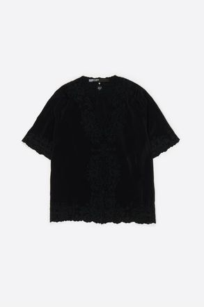 Bimba & Lola Embroidered Shirt in Black at Nordstrom, Size Large Eu