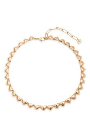 Open Edit Puffy Heart Collar Necklace in Gold at Nordstrom