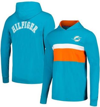 Tommy Hilfiger Mens Tommy Hilfiger Aqua Miami Dolphins Morgan Long Sleeve Hoodie T-Shirt at Nordstrom, Size Xx-Large