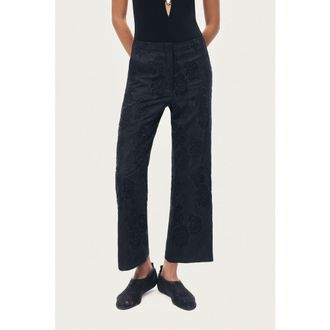 Nocturne Printed Relaxed Straight-Leg Pants in Black at Nordstrom, Size X-Large Eu