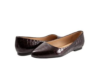Trotters Estee Womens Slip-on Dress Shoes Burgundy Croco/Patent : 6.5 WW (EE), Leather