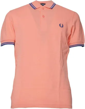 Comme Des Garçons Striped Coral Cotton Knit Polo Shirt