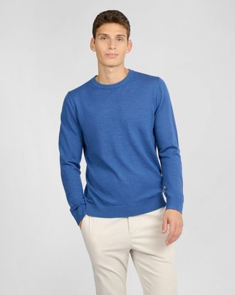 Onia Extra Fine Merino Wool Crewneck Sweater in Cobalt Bl Mlnge at Nordstrom, Size Xx-Large