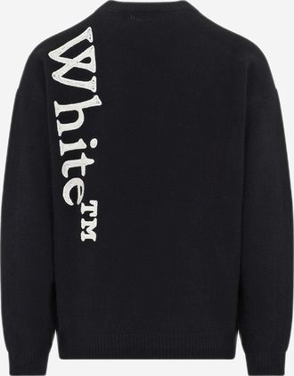 Off-white Mens Knit Logo Sweater Black Cotton
