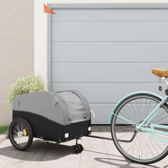 vidaXL Vidaxl - Remolque Para Bicicleta Hierro Negro Y Gris 45 Kg