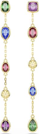 Swarovski Imber Drop Earrings Mixed Cuts, Multicolored, 18K Gold Finish