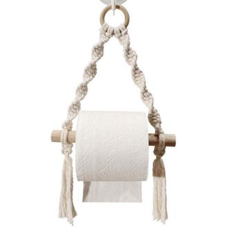 OEM Soporte Para Papel Higi&eacute;nico Con Estante - Estante De Madera Y Cuerda Para Tel&eacute;fono O Decoraci&oacute;n - Crezuo